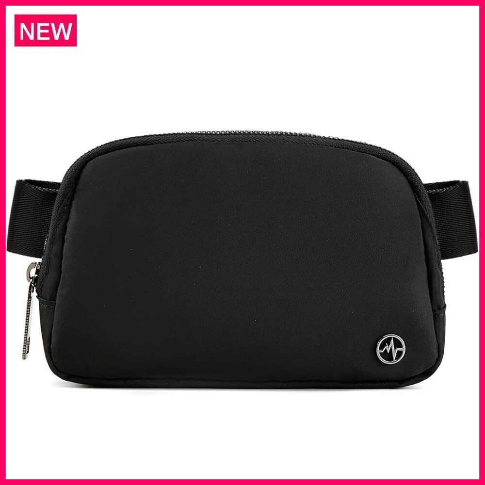 Adjustable Crossbody Fanny Pack, Water Resistant Nylon, 3 Pockets, 1L Capacity